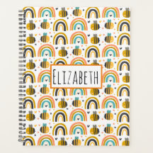 Cute Bumble Bee and Rainbows Pattern