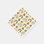 Cute Bumble Bee and Rainbows Pattern Servet (Hoek)