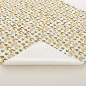 Cute Bumble Bee and Rainbows Pattern Sherpa Deken (3/4)