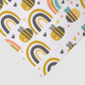 Cute Bumble Bee and Rainbows Pattern Tissuepapier (Detail)