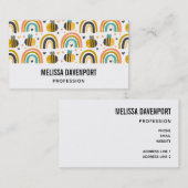 Cute Bumble Bee and Rainbows Pattern Visitekaartje (Voorkant / Achterkant)