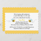 Cute Bumble Bee Baby shower Kaart (Voorkant / Achterkant)