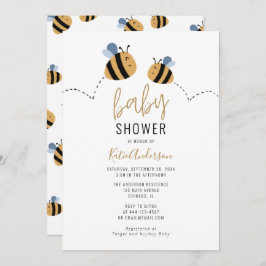 Cute Bumble Bee Baby shower Kaart