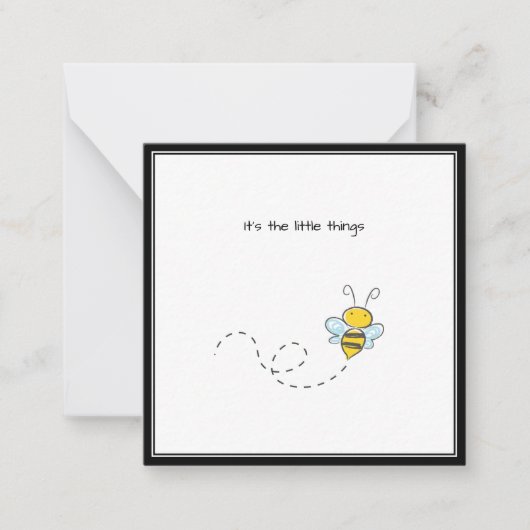 Cute Bumble Bee Bedankt voor je Mini Note Card Notitiekaartje (Voorkant)