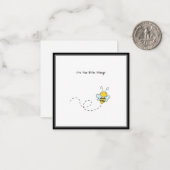 Cute Bumble Bee Bedankt voor je Mini Note Card Notitiekaartje (Voorkant / Achterkant in situ)