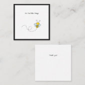 Cute Bumble Bee Bedankt voor je Mini Note Card Notitiekaartje (Voorkant / Achterkant)