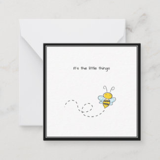 Cute Bumble Bee Bedankt voor je Mini Note Card Notitiekaartje