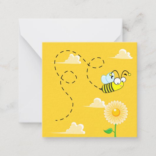Cute Bumble Bee Bedankt voor je Mini Note Card Notitiekaartje (Voorkant)