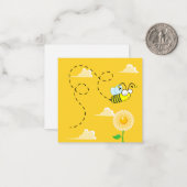 Cute Bumble Bee Bedankt voor je Mini Note Card Notitiekaartje (Voorkant / Achterkant in situ)