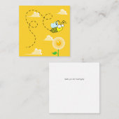 Cute Bumble Bee Bedankt voor je Mini Note Card Notitiekaartje (Voorkant / Achterkant)