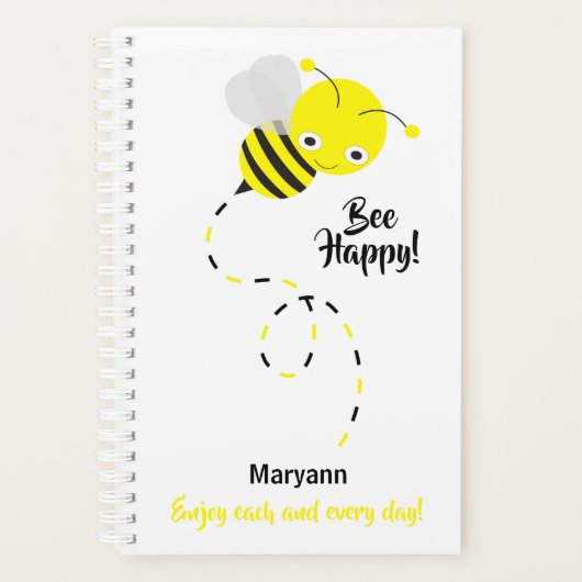 Cute Bumble Bee, Bee Happy Persoonlijk Planner (Voorkant)