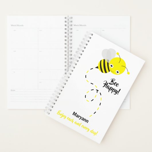 Cute Bumble Bee, Bee Happy Persoonlijk Planner (Display)