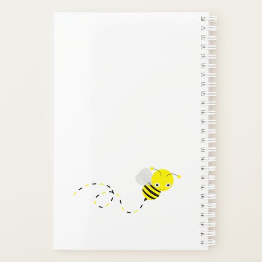 Cute Bumble Bee, Bee Happy Persoonlijk Planner (Achterkant)