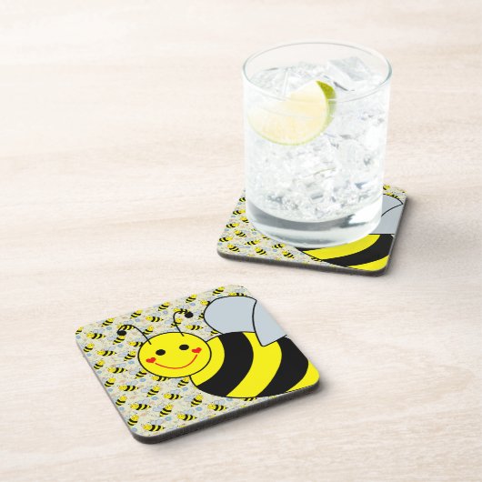 Cute Bumble Bee Bier Onderzetter (Rechterzijde)