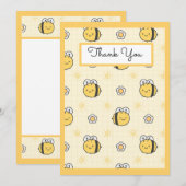 Cute Bumble Bee Boy Girl Baby shower Bedankkaart (Voorkant / Achterkant)