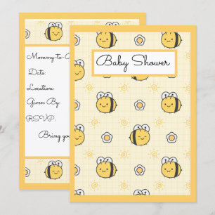 Cute Bumble Bee Boy Girl Baby shower Kaart