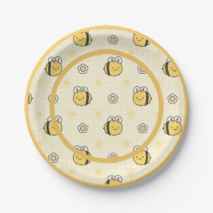 Cute Bumble Bee Boy Girl Baby shower Papieren Bordje