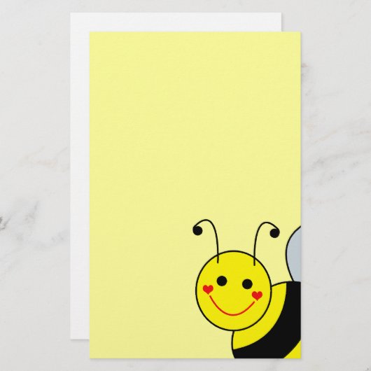 Cute Bumble Bee Briefpapier (Voorkant / Achterkant)