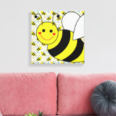 Cute Bumble Bee Canvas Afdruk (Insitu (Woonkamer))