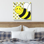 Cute Bumble Bee Canvas Afdruk (Insitu (Slaapkamer))