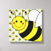 Cute Bumble Bee Canvas Afdruk (Voorkant)