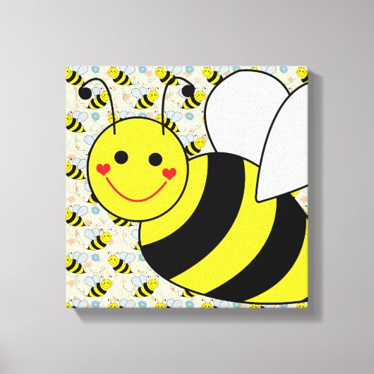 Cute Bumble Bee Canvas Afdruk (Voorkant)