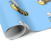 Cute bumble bee cartoon cadeaupapier (Rol Hoek)