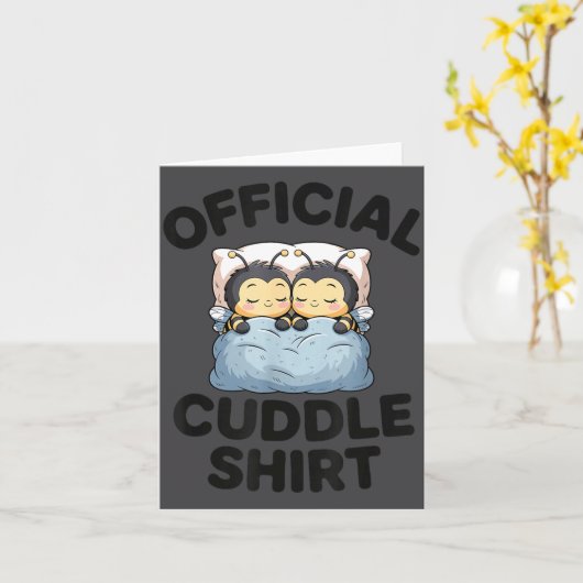 Cute Bumble Bee Couple Cuddle  Kaart (Gele Bloem)