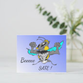 Cute Bumble Bee Cust. Tekst "Wees veilig" Briefkaa Briefkaart (Staand voorkant)