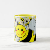 Cute Bumble Bee Design Tweekleurige Koffiemok (Center)