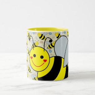 Cute Bumble Bee Design Tweekleurige Koffiemok