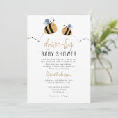 Cute Bumble Bee Drive-by Baby shower Kaart (Staand voorkant)