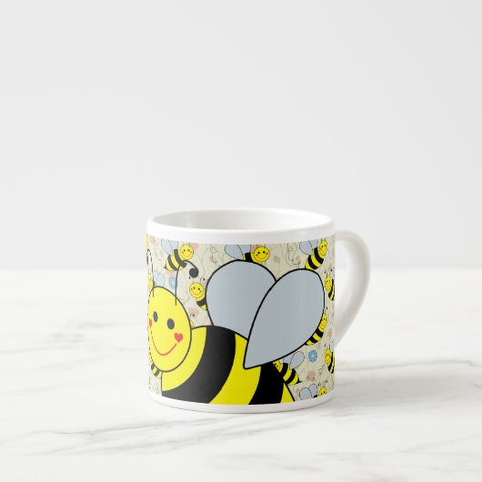 Cute Bumble Bee Espresso Kop (Voorkant rechts)