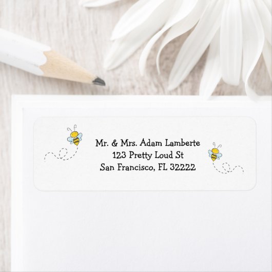 Cute Bumble Bee Etiket (Insitu)