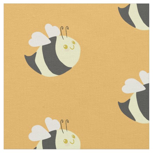 Cute Bumble Bee Fabric Stof (Close Up)