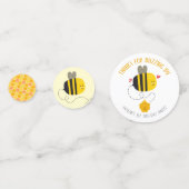 Cute Bumble Bee Gender Neutral Birthday Foto Name Confetti (Achterkanten)