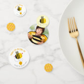 Cute Bumble Bee Gender Neutral Birthday Foto Name Confetti (Groep)