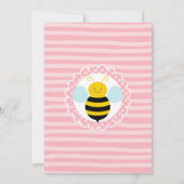 Cute Bumble Bee Girls Baby Sprinkle Invitation Kaart (Achterkant)