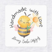 Cute Bumble Bee Handmade with Love Personalized Labels (Design 1)