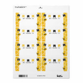 Cute Bumble Bee Honeycomb Hallo Mijn naam is Stick Etiket (Full Sheet)