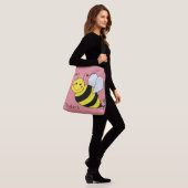 Cute Bumble Bee in Roze Gepersonaliseerd Crossbody Tas (Op model)