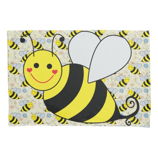 Cute Bumble Bee Kussensloop (Voorkant)