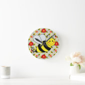 Cute Bumble Bee met Nummers Ronde Klok (Huis)