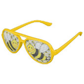 Cute Bumble Bee met Pattern Aviator Zonnebril (Gekanteld)