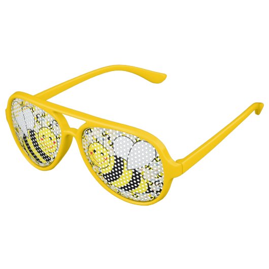 Cute Bumble Bee met Pattern Aviator Zonnebril (Gekanteld)