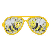 Cute Bumble Bee met Pattern Aviator Zonnebril (Voorkant)