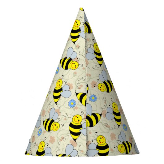 Cute Bumble Bee met Pattern Feesthoedjes (Achterkant)