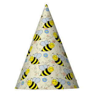 Cute Bumble Bee met Pattern Feesthoedjes