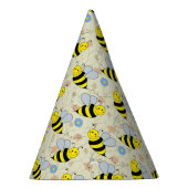Cute Bumble Bee met Pattern Feesthoedjes (Rechts)