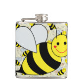 Cute Bumble Bee met Pattern Heupfles (Voorkant)